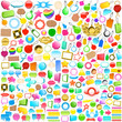 Collection of labels, tags and speech bubbles