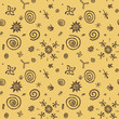Cave paintings vector seamless pattern