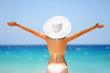 Beach summer holidays happy freedom woman