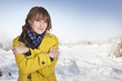 Cute Woman Shivering on a cold winter day