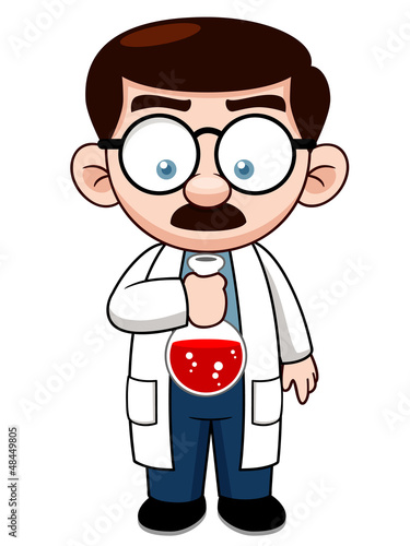 Vector: Illustration of Cartoon Scientist Illustration of Cartoon Scientist