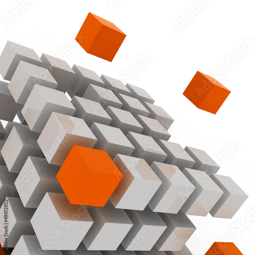 Illustration: cube assembling from blocks cube assembling from blocks