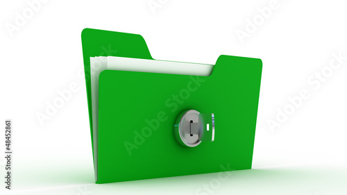 Illustration: computer folder with key. Protecting the Data. computer folder with key. Protecting the Data.
