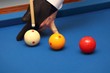 Karambolage Billard Profi mit Handschuh