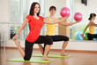 Group training in a fitness center