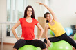Group training in a fitness center
