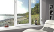 Wohnzimmer mit Meerblick