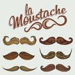 Colorful Hand Drawn Mustache Set