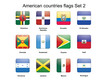 American countries flags set 2 vector illustration