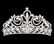 tiara crown women's wedding with white stones