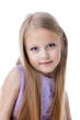 Photo: Beautiful blonde little girl in purple dress Beautiful blonde little girl in purple dress