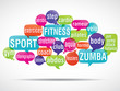 nuage de mots bulles : fitness zumba