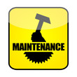 Maintenance sign with hammer and gearwheel