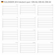 Kalender 2014 Typ E Din A7, Din A6, Din A5, Din A4