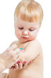 doctor vaccinating  baby boy isolated on a white background