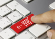 E-commerce keyboard key. Finger