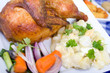 Foto: Halbes Hähnchen mit Kartoffelsalat Halbes Hähnchen mit Kartoffelsalat