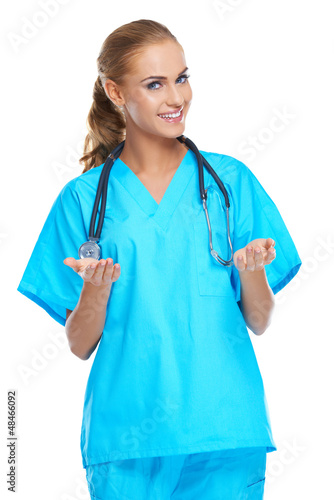 Photo: Beautiful confident woman doctor Beautiful confident woman doctor