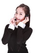Businesswoman talking on headset
