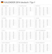 Kalender 2014 Typ A