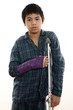 Photo: Young asian american boy with broken arm Young asian american boy with broken arm