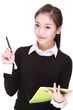 Photo: young businesswoman with pen young businesswoman with pen