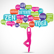 nuage de mots bulles silhouette : détente zen