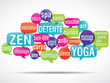 nuage de mots bulles 3d : détente, zen