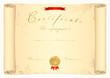 Scroll certificate. Old map. Vector illustration