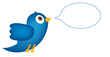 Vector: Blue bird with speech bubble Blue bird with speech bubble