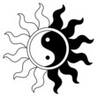 Vector: Ying yang symbol in sun Ying yang symbol in sun