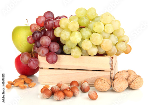 Photo: Grape with nuts isolated on white Grape with nuts isolated on white
