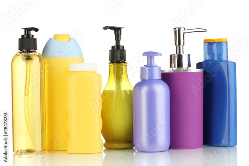 Photo: A lot of different cosmetic products for personal care isolated A lot of different cosmetic products for personal care isolated