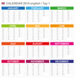 Calendar 2014 english colors Typ A