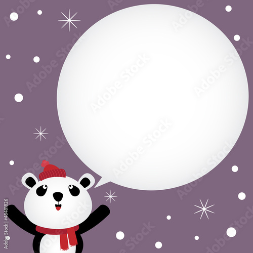 Vector: Christmas card with panda Christmas card with panda