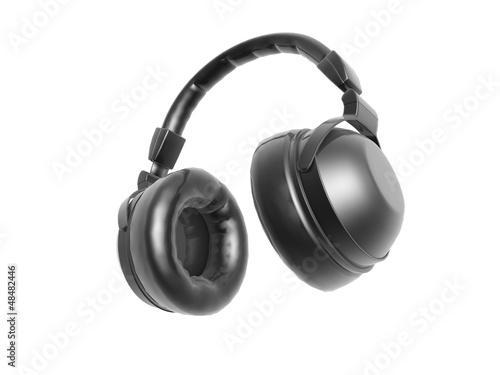 Illustration: black headphone black headphone
