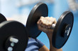 Photo: Handsome man with dumbbells Handsome man with dumbbells