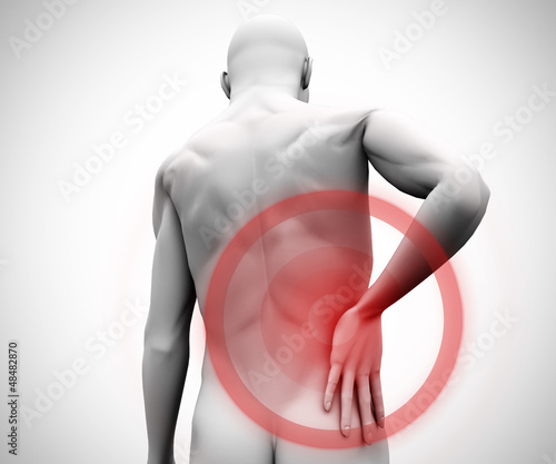 Illustration: Digital figure with back pain Digital figure with back pain