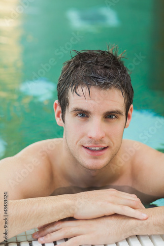 Photo: Handsome man in the pool Handsome man in the pool