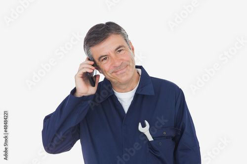 Photo: Portrait of mechanic on call Portrait of mechanic on call