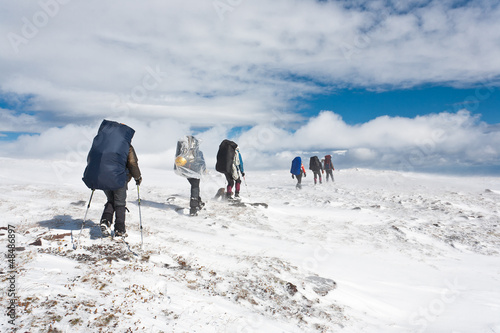 Photo: Hiking in winter. Hiking in winter.