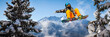 snowboarder in the trees