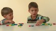 Boys playing and learning, education concept