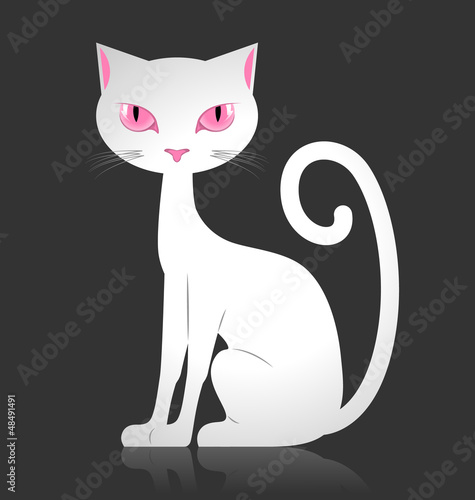 Vector: White cat White cat