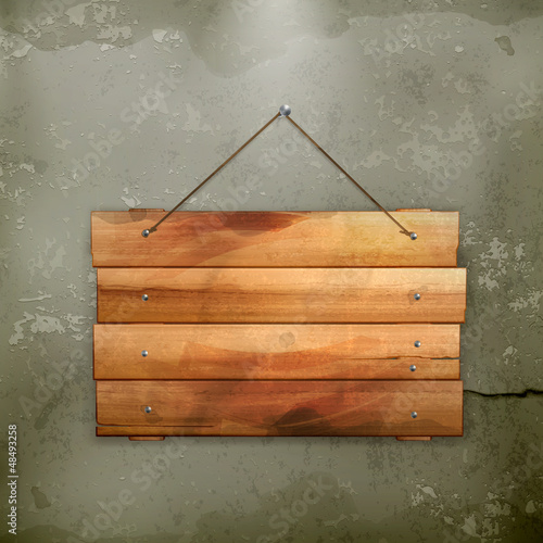Vector: Wooden board, old-style Wooden board, old-style