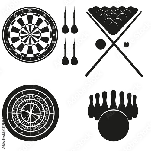 Vector: icon of games for leisure black silhouette vector illustration icon of games for leisure black silhouette vector illustration