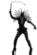 Foto: woman in catwoman leather latex fetish wear silhouette woman in catwoman leather latex fetish wear silhouette