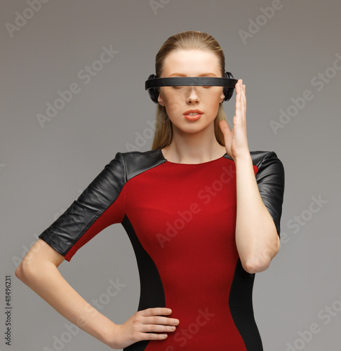 Photo: woman with futuristic glasses woman with futuristic glasses