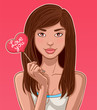 Vektor: Asian girl with lollipop Asian girl with lollipop