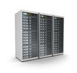 Server grid or render farm. Isolated on white.